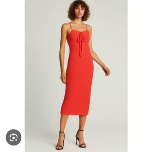 House of Harlow 1960 Orange Crochet Knit Midi Dress NWOT